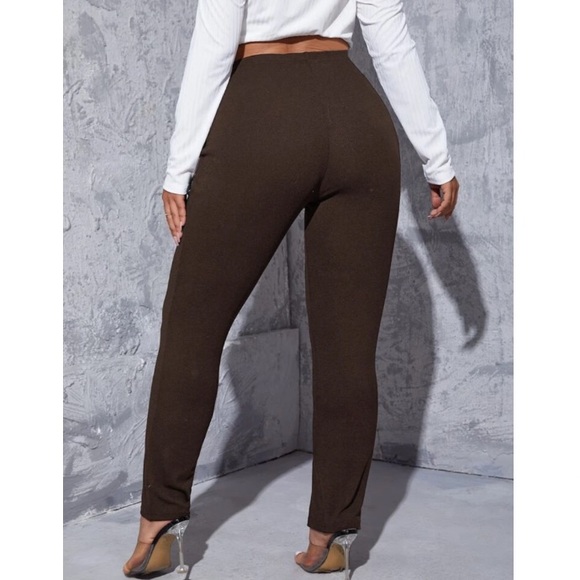 Plus size black stretchy split hem pants - Picture 12 of 15